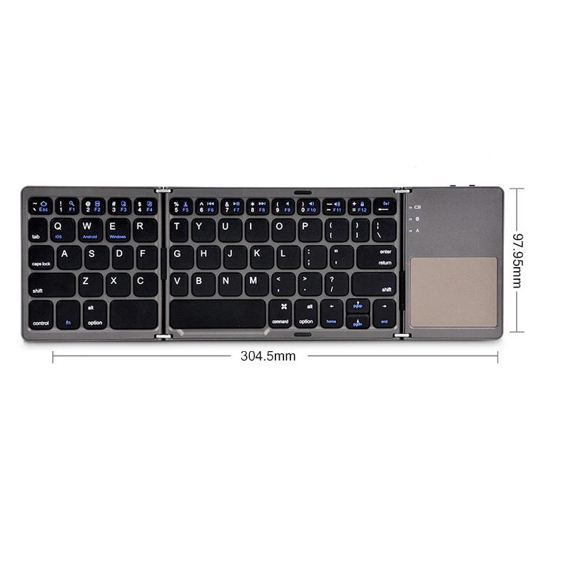 Wireless Folding Keyboard Bluetooth Keyboard With Touchpad For Windows, Android, IOS,Phone,Multi-Function Button Mini Keyboard keyboard for multiple computers Keyboards