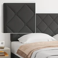 Queen Bed, Queen Size bed Frame with Fabric Upholstered Headboard,Dark Grey, Easy Assembly 3