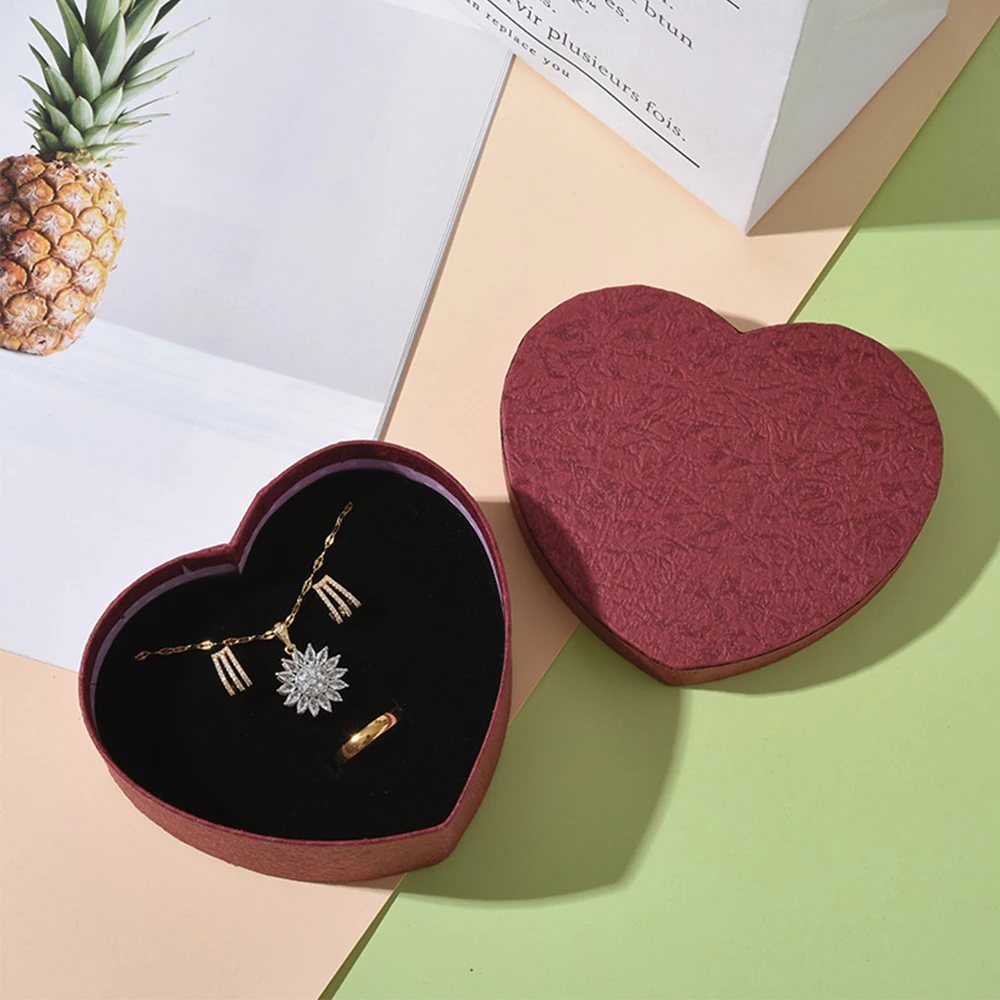 Heart Shaped Packing Box for Girls Storage Rings Earrings Jewelry Valentines Day Anniversary Wedding Surprise Gifts Decoration