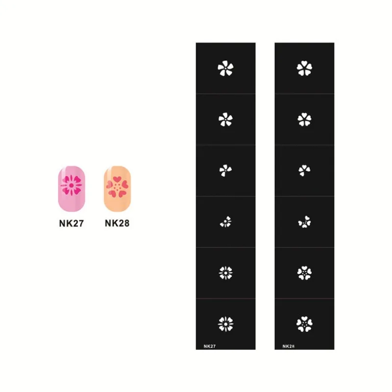 1Pcs 네일 아트 스텐실 스티커 프랑스 매니큐어 스프레이 템플릿 네일 보조 스티커 네일 참 미술 도구 장식 용품