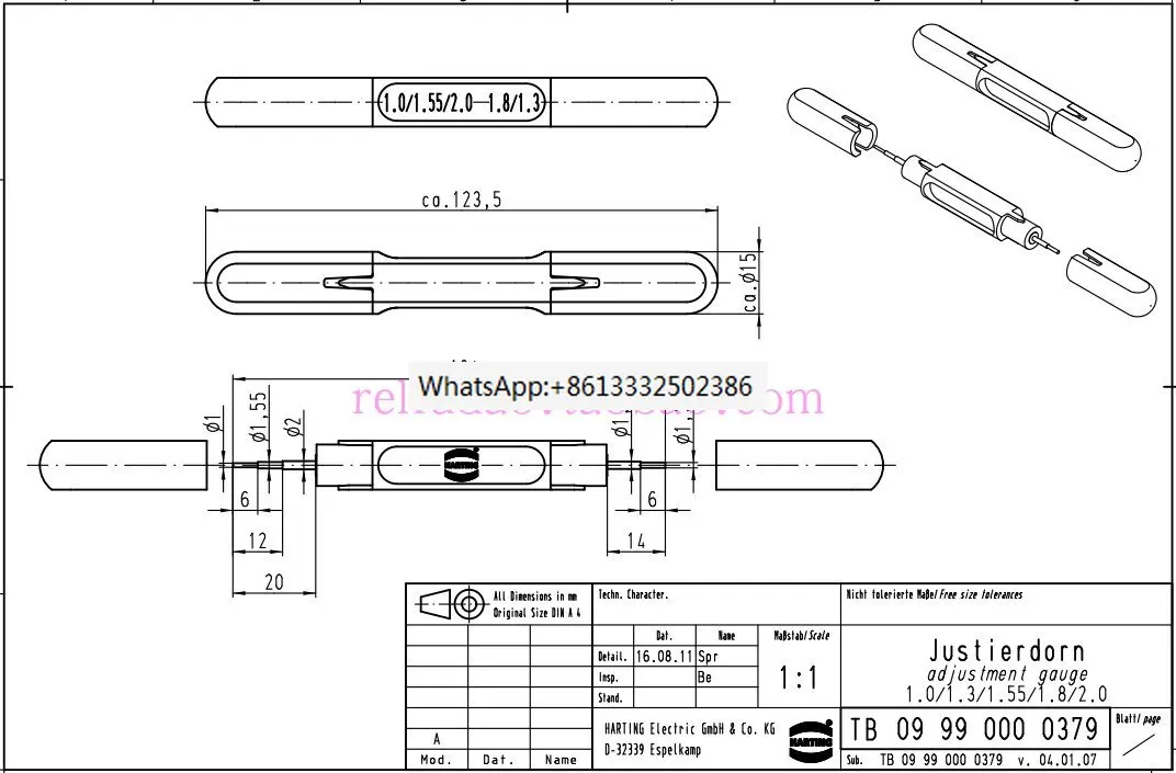 

German needle withdrawing device 09990000379 Needle feeder 1.0/1.3/1.55/1.8/2.0