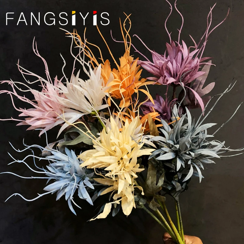 New Long 20Cm Gold White Epiphyllum Living Room Decoration Simulation Flower Arrangement Wedding Banquet Window Decor Supplies