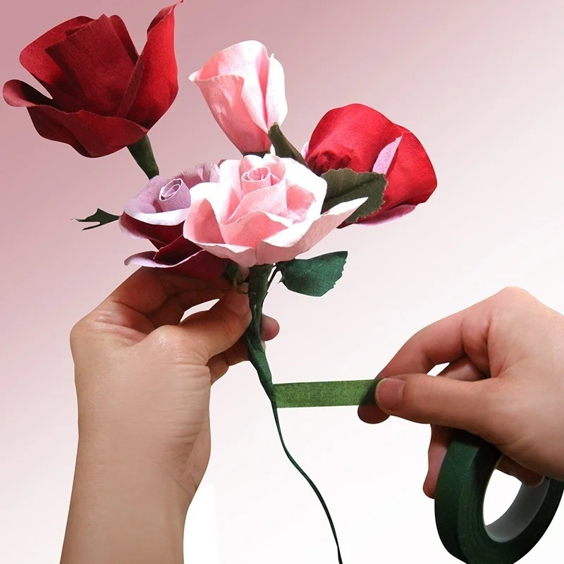 Grafting Tape 3 Rolls 30M Self-adhesive Paper for Garland Wreaths DIY Craft Artificial Silk Flower