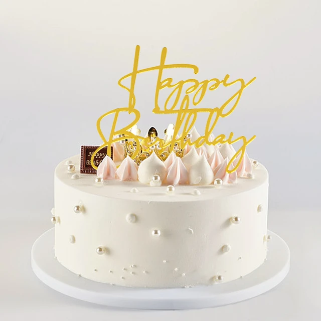 1 Pcs Letter Happy Birthday Cake Glitter Topper Acrylic Letter Gold Flag  Wedding Cake Design Cake Decorating Cakes For Kids - AliExpress