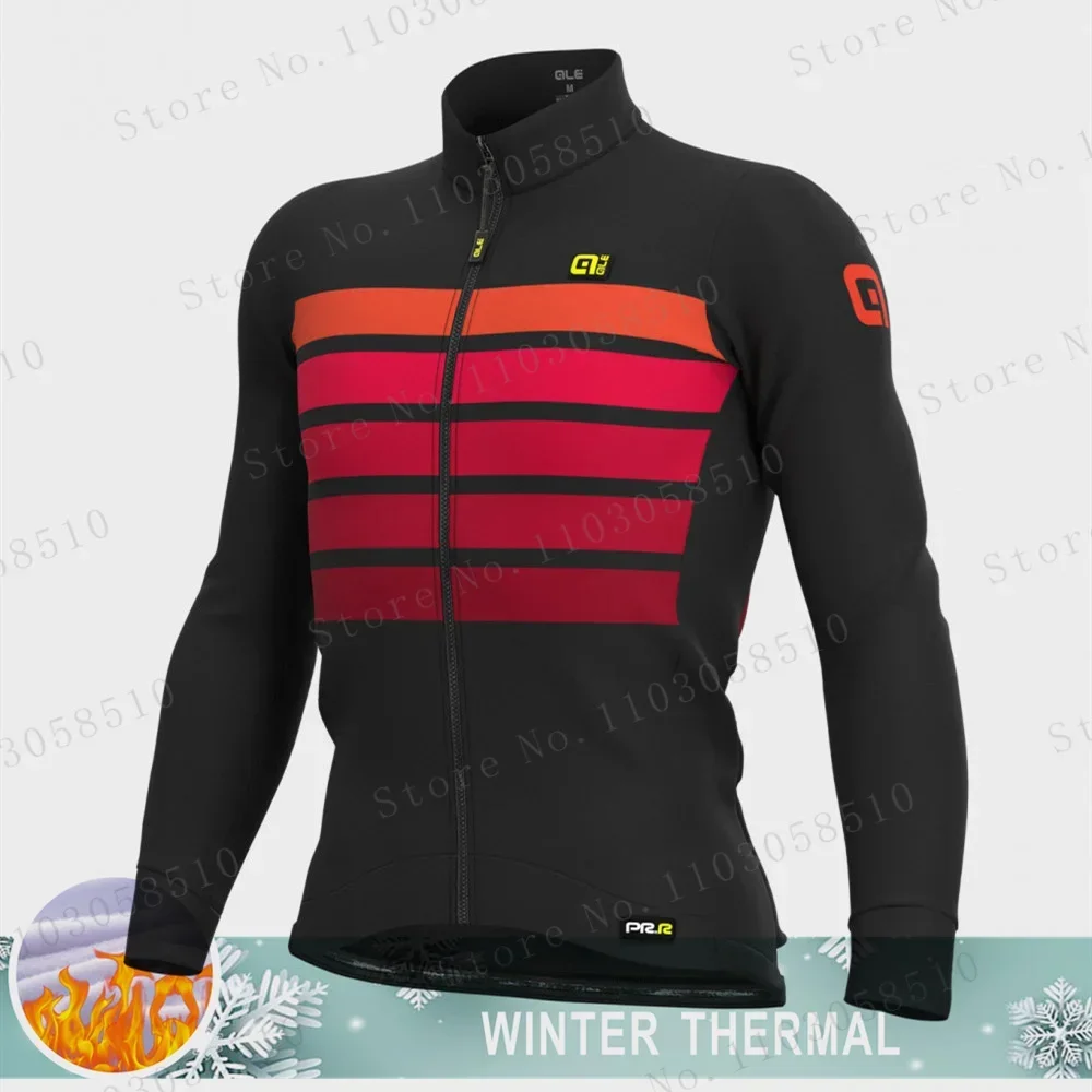 AIE - Jersey de ciclismo de invierno para hombre, chaqueta térmica de manga larga con forro polar y cremallera completa para ciclismo de montaña, abrigo para clima frío, resistente a la intemperie