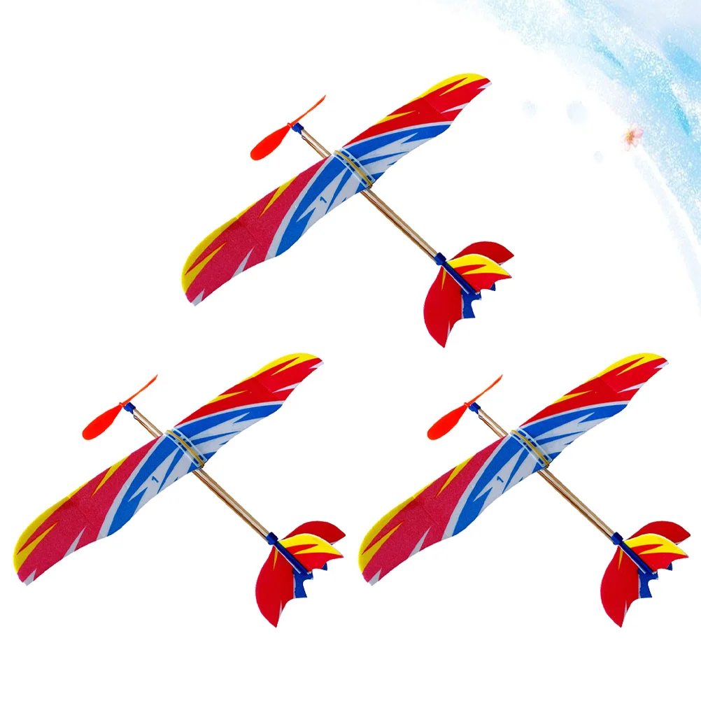 

Rubber Band Powered Airplane Interesting Aircraft Toy Handmade Educational Assemble Robot Toys