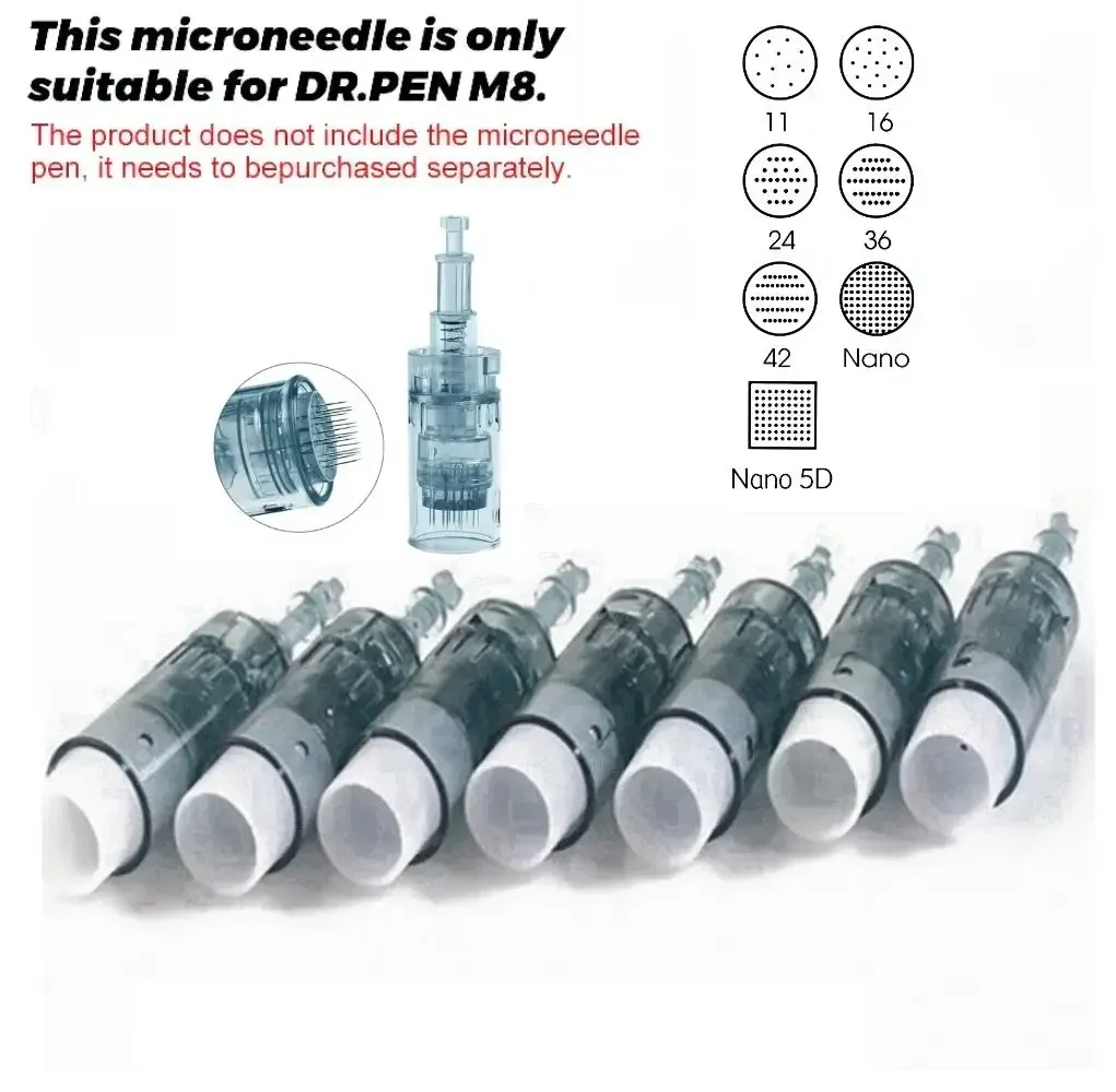 M8 Needle Cartridges for M8 Dr Pen Derma Micronneedle Pen Mesotherapy Microneedling 11pin 16pin 24pin 36pin 42pin 5D needle