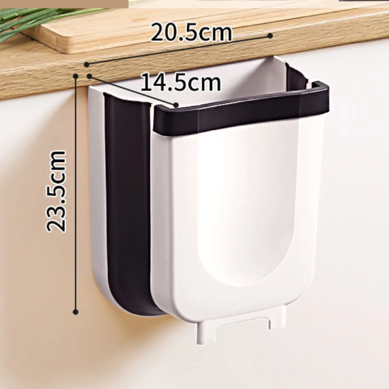 

9L Foldable kitchen Trash can With 15PCS Garbage bag Plastic Car Trash Bin kitchen Cabinet trash Storage