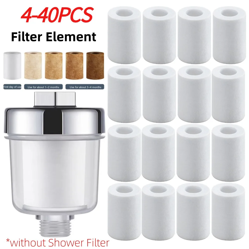 4-40pcs Filter Cores PP Cotton Faucet Water Purifier Replacement Tap Water Clean Filter Home Bathroom Shower Faucet Accessories