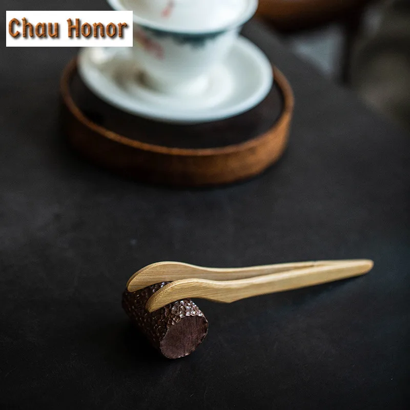 Handmade Solid Copper Forging Cover Set Cover Holder Humanistic Tea Ceremony Teapot Cover Bowl Cover Holder Pot Lid Holder Gifts