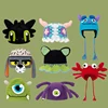 New Unisex Halloween Green Funny Knitted Hat Outdoor Winter for Women Men Cute Cartoon Beanie Skullies Cap Party Cosplay Props