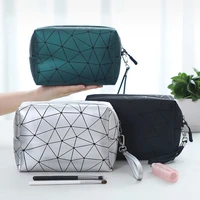 PU Fashion Toiletry Bags For Women Korean Cosmetics Storage Organizer Washbag Bags For Women Travel Cosmetic Shell Bag 1