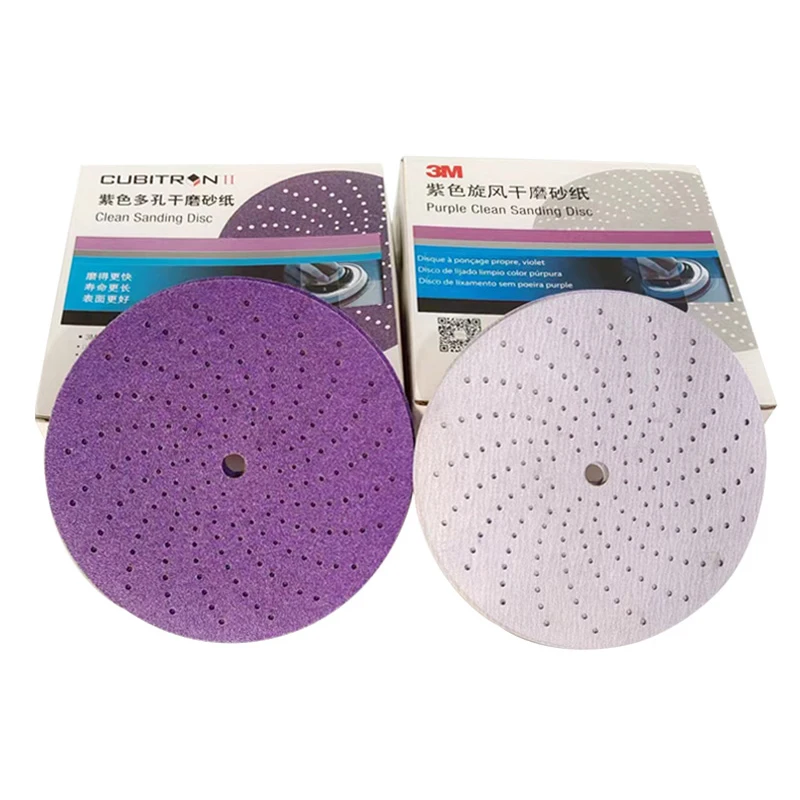 3M6-inch Purple Cyclone Sandpaper 150mm Flocked Self-adhesive Disc Abrasive Car Hardware Wood Sanding 80-800grit sanding discs polish sand paper sandpaper tools