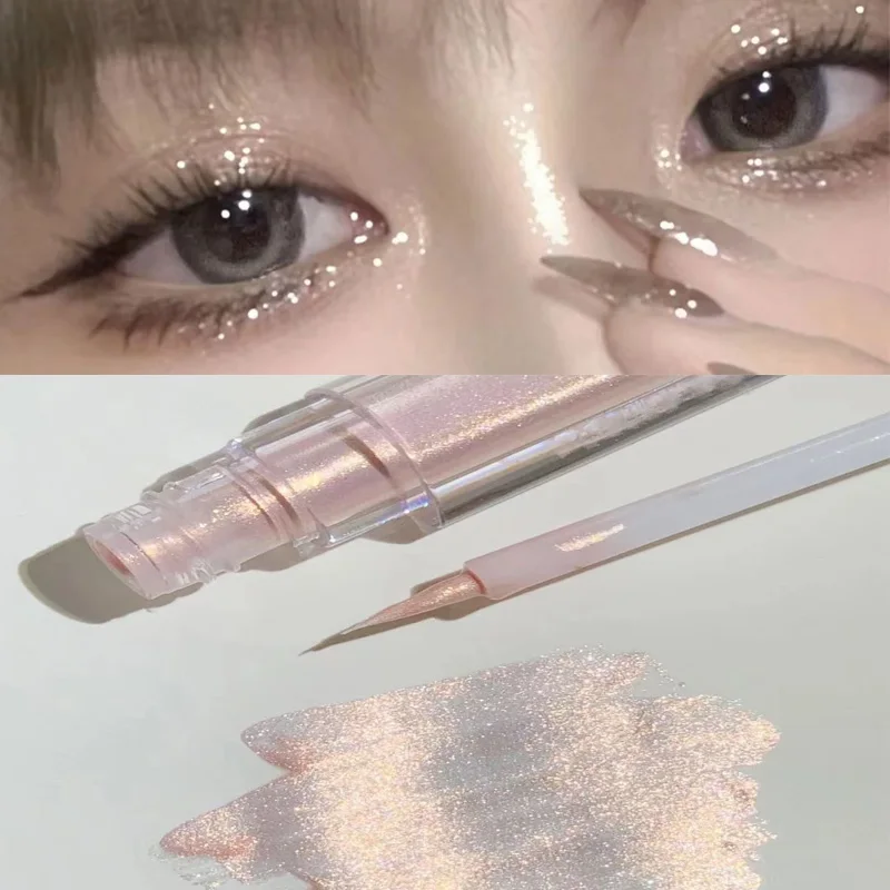2024 New Silver Eye Shadow Pen Shimmer Shiny Waterproof Liquid Glitter Eyeliner Eyeshadow Makeup Eye Beauty Party Makeup Tools