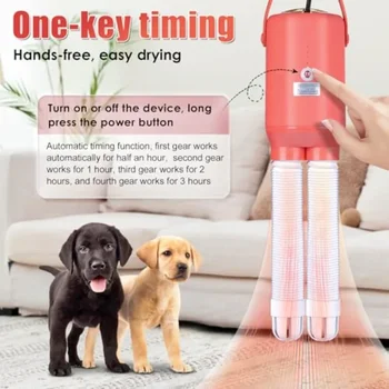 Automatic Pet Dryer Box for Cats and Small Dogs 85L Foldable Design with Timed Operation Noise Reduction Technology and Thermos 2