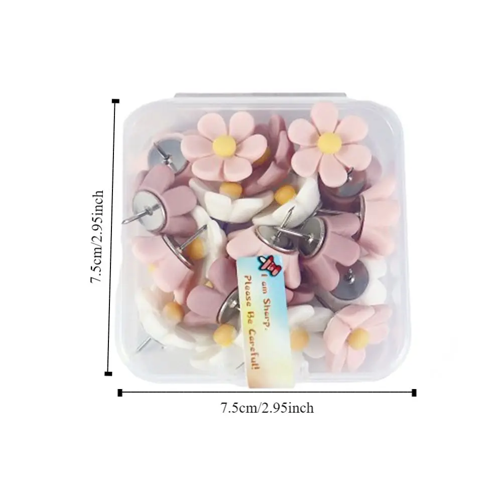 20/30/50Pcs 휴대용 크리 에이 티브 6 꽃잎 꽃 푸시핀 DIY 사진 벽 장식 보드 푸시 핀 귀여운 재사용 가능한 엄지 못 코르크 보드