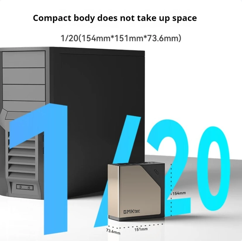 Gmktec Evo-T1 코어 울트라 9 285h 미니 컴퓨터 호스트 Ai PC 가정용/사무용/게이밍 컴퓨터 내장 32비트 로컬 대용량 모드