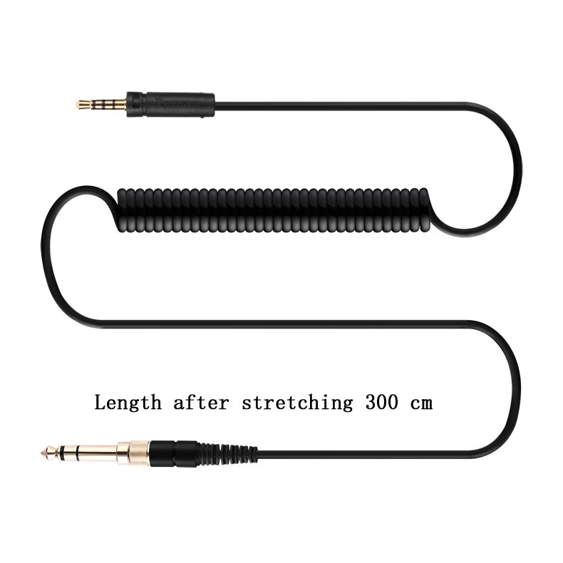For Sennheiser MOMENTUM HD430 HD450BT HD4.40BT HD458BT HD4.50BTNC Replaceable 6.35mm Large Plug to 2.5mm Spring Headphone Cable