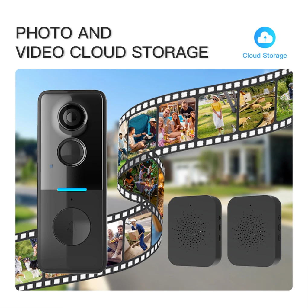 Waterproof Tuya 1080P Smart WiFi Video Doorbell Camera Wireless 2-Way Audio Intercom Night Vision Home Security Doorbell Camera