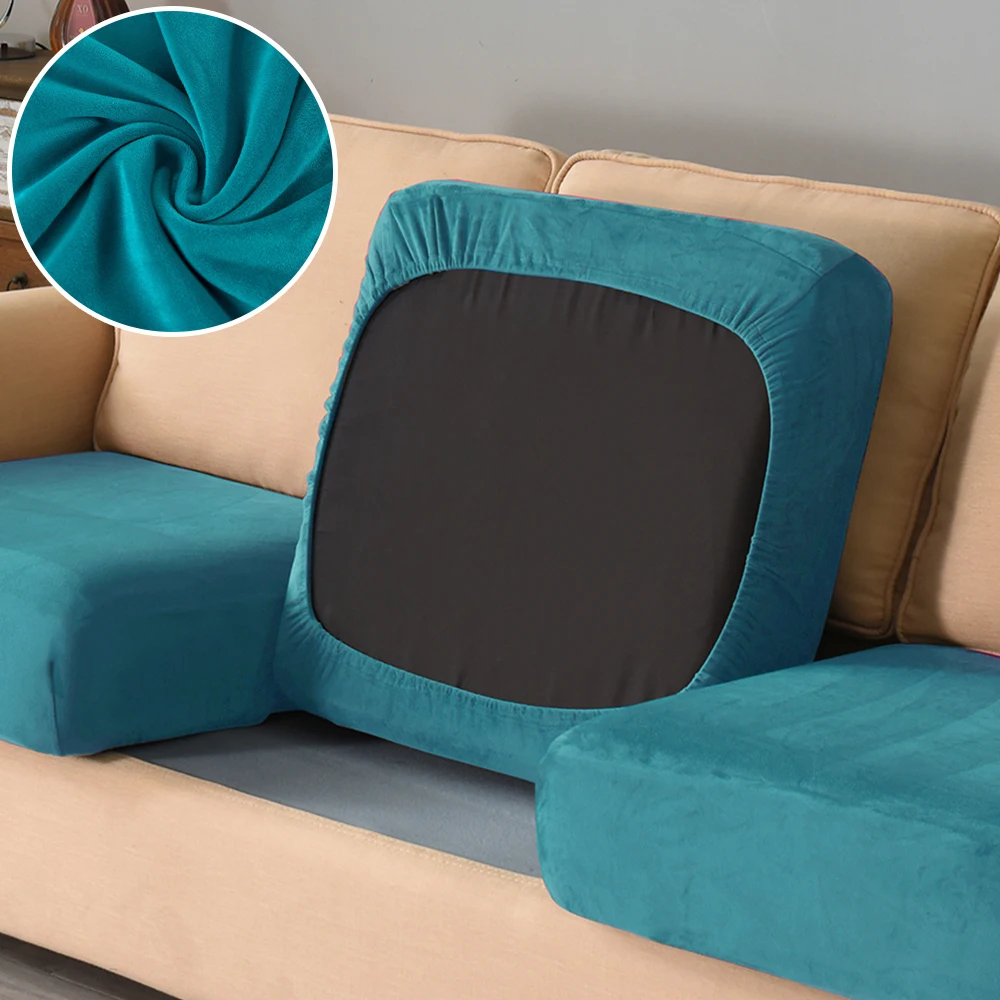 Weiche Samt-Sofabezüge Elastische Couchüberwürfe Luxuriöse Schlichte Wohnzimmer-Chaiselongue-Abdeckung Haustierfreundlich Abnehmbar Warm – Detail 24