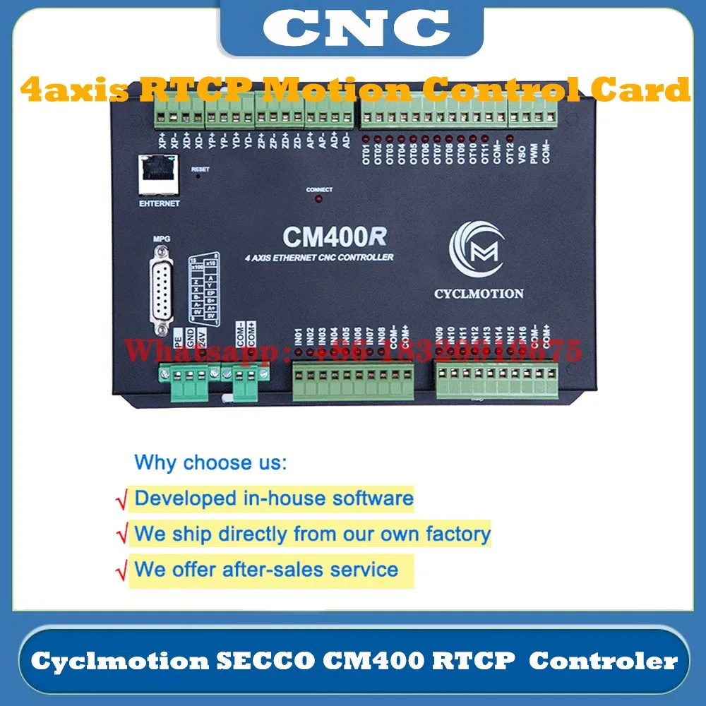 

Cyclmotion 4axis controller CNC engraving 3D simulation processing trajectory preview realtime tool path CM400R Support RTCP