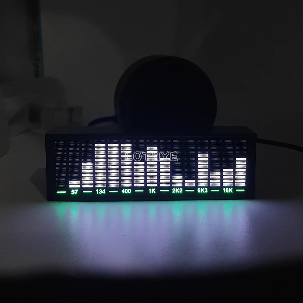 Voice Control Music Spectrum Multi-mode LED Pickup Rhythm Analyzer Light Display VU Meter Audio Level Indicator With Shell