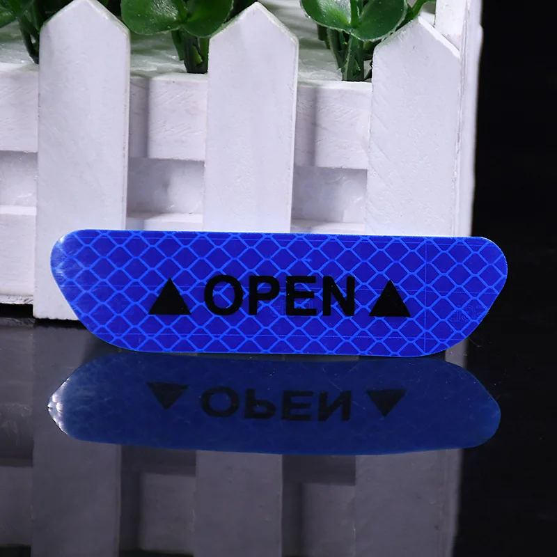 반사 필름 스트립 4개, 안전 경고 스티커, 다이아몬드 자동차 도어, 노출된 몸체, 애완동물