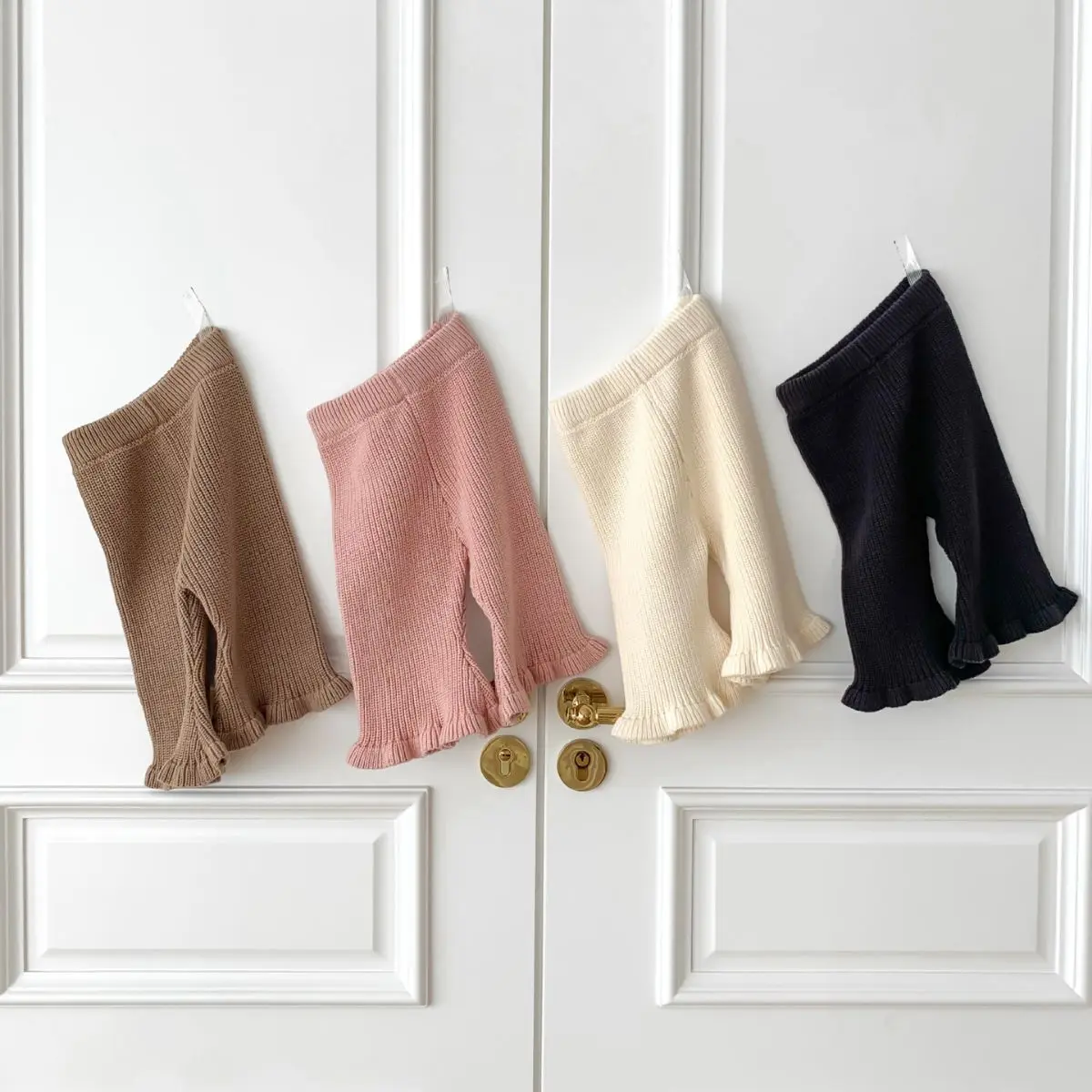 Baby Trousers Baby Leggings 7209 Korea Baby Knitted Pants Autumn Winter Girl Knitted Bell Bottoms Casual