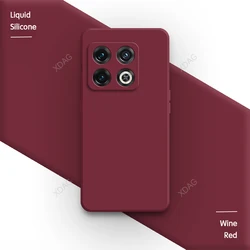 Premium Soft Silicone Phone Case with Classic Square Design and Enhanced Camera Protection - OnePlus 10T (Wine Red)