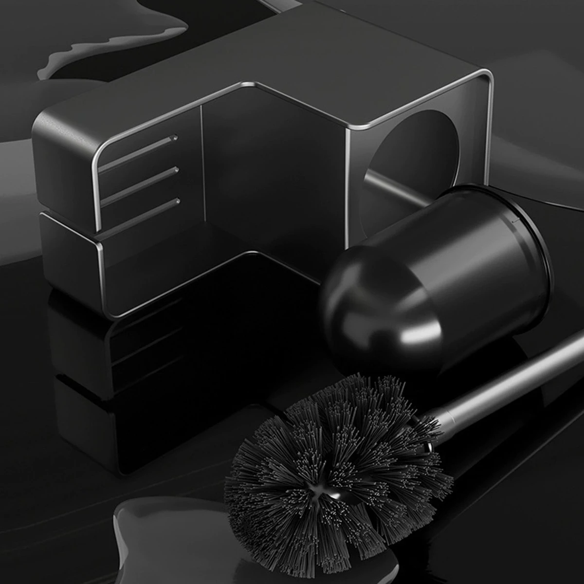 Aluminum Alloy Toilet Brush Wall-Mounted Toilet Brush Long-Handled Bathroom Cleaning Tools bathroom accessories toilet brush set