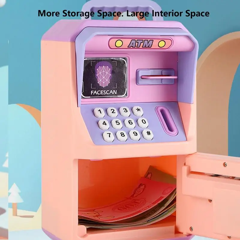 Electronic Bank Safe Box Money Password Boxes For Children Digital Coins Cash Saving Safe Deposit Mini ATM Machine Toy Kids Gift