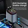 120W Retractable Car Charger With USB Type C Cable 4 in 1 Fast Charging Car Phone Charger With RGB Ambient Light Starry Sky Lamp