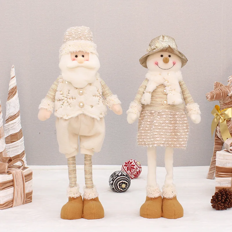 

65cm Santa Snowman Standing Doll New Year Gift Merry Christmas Decoration for Home Retractable Doll Shopping Mall Ornament Natal