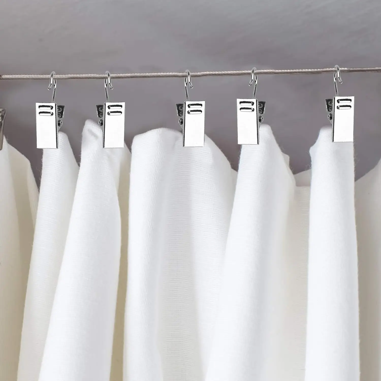 Description Picture 5 of item60/10Pcs Stainless Steel Curtain Clips With Hook Mini Metal Wire Holder For Window Curtain Photos Clips Home Decors Accessories