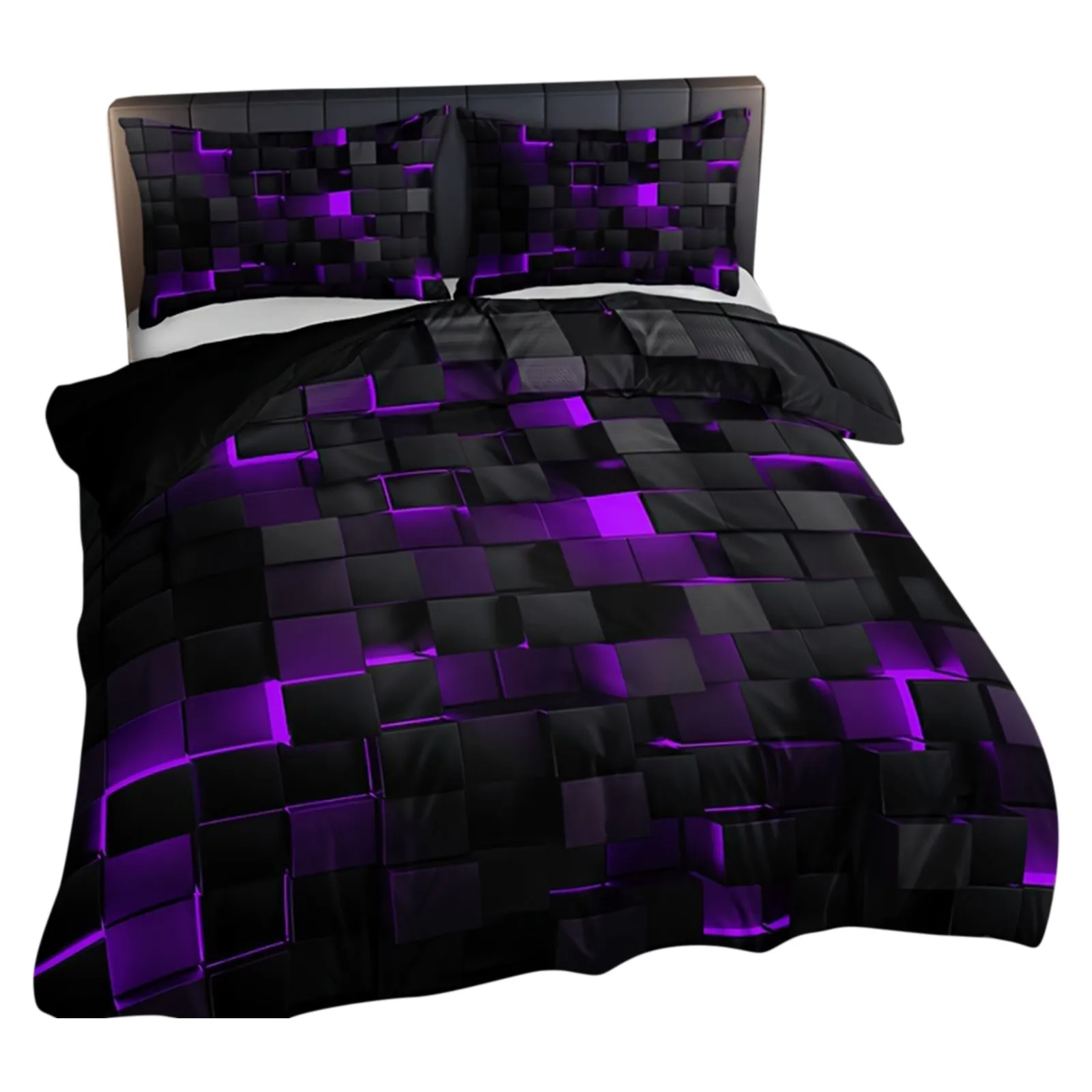 Peripheral Print Super Soft Brushed Microfiber Comfortable Set Equipped With Zipper Closure And Two Pillowcases 2