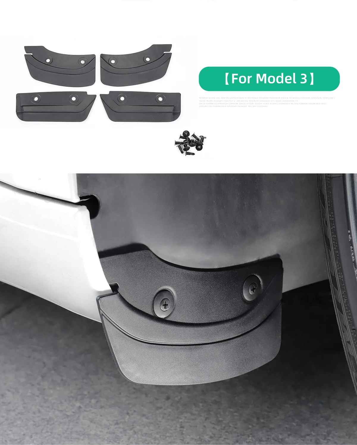 LUCKEASY Für Tesla Model Y 2020–2024, Hinterrad-Schmutzfänger, Auto-Modifikationszubehör, Spritzschutz, Schlamm-Kotflügel-Set – Detail 14