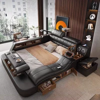 Lit unique pour chambre à coucher, coiffeuse de luxe multifonctionnelle avec espace de rangement, Cama De Lujo Para Dormitorio, accessoires pour la maison 3