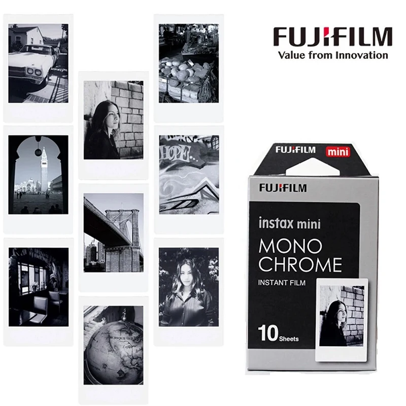 10 Fogli Fujifilm Instax Mini 11 9 Film Mini Film Monocromatico Da 3 Pollici Per Fotocamera Istantanea Mini 12 8 7 + 25 Instax Film Photo Paper