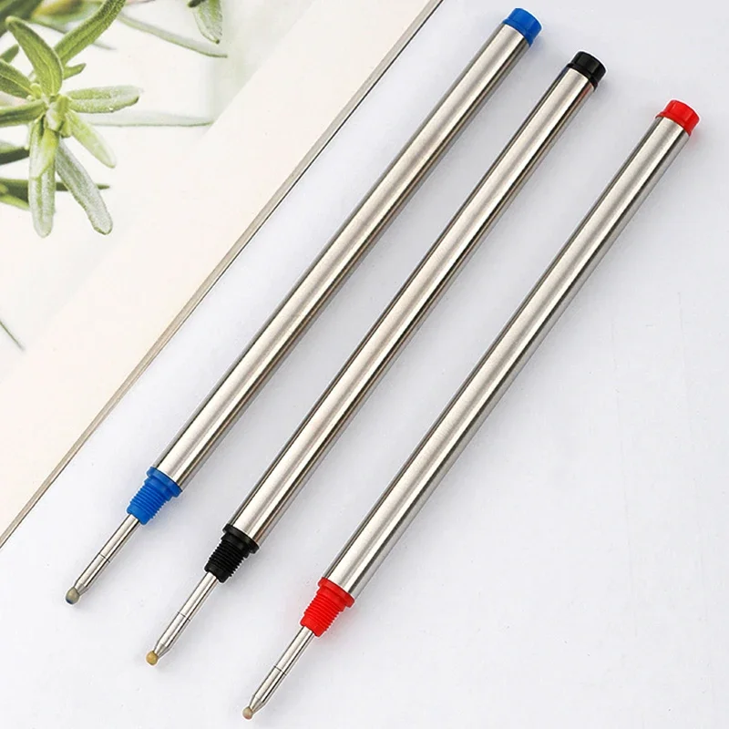 3Pcs 11.4cm Threaded Rotary Metal Pen Refills Blue/black/red Ballpoint Pen Rod Signing Pen Refill 0.7mm Office School Stationery 5