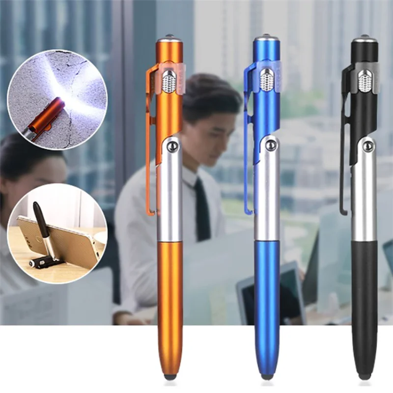 Ballpoint Pen Multifunctional LED Light Folding for Phone Holder Night Reading Homework Student Pen School Stationery multifunction pen ink ballpoint pen