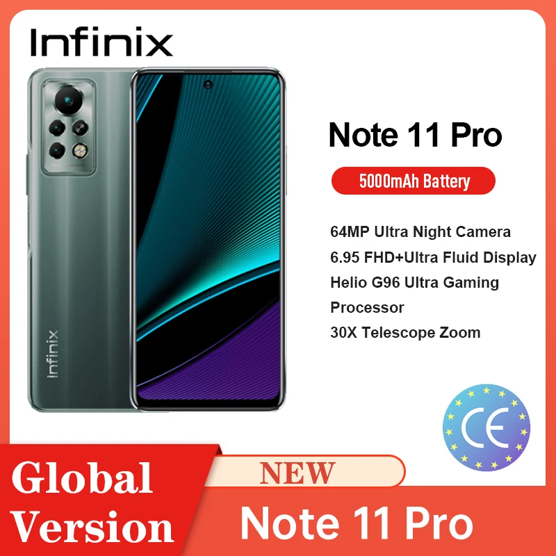 Смартфон Infinix Note 11 Pro 8 Гб 128 ГБ 6 95 ''Helio G96 120 Гц частота обновления 64 мп камера 5000