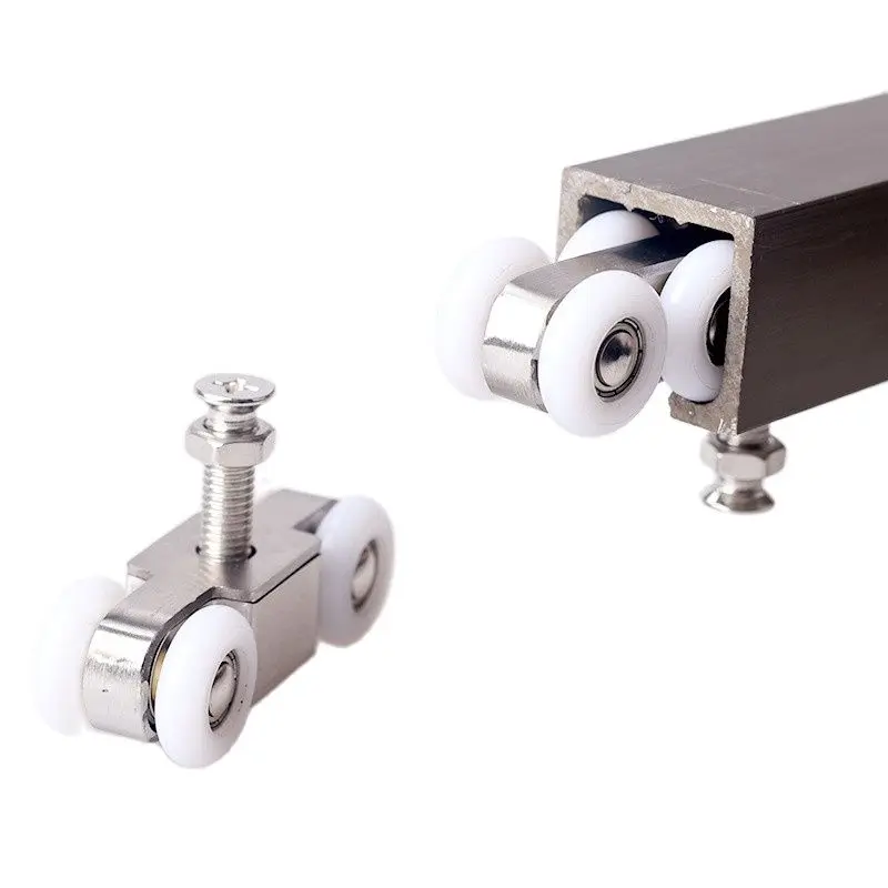 Sliding Door Rollers Stainless Steel Four-wheel Pulley Nylon Hanging Rail