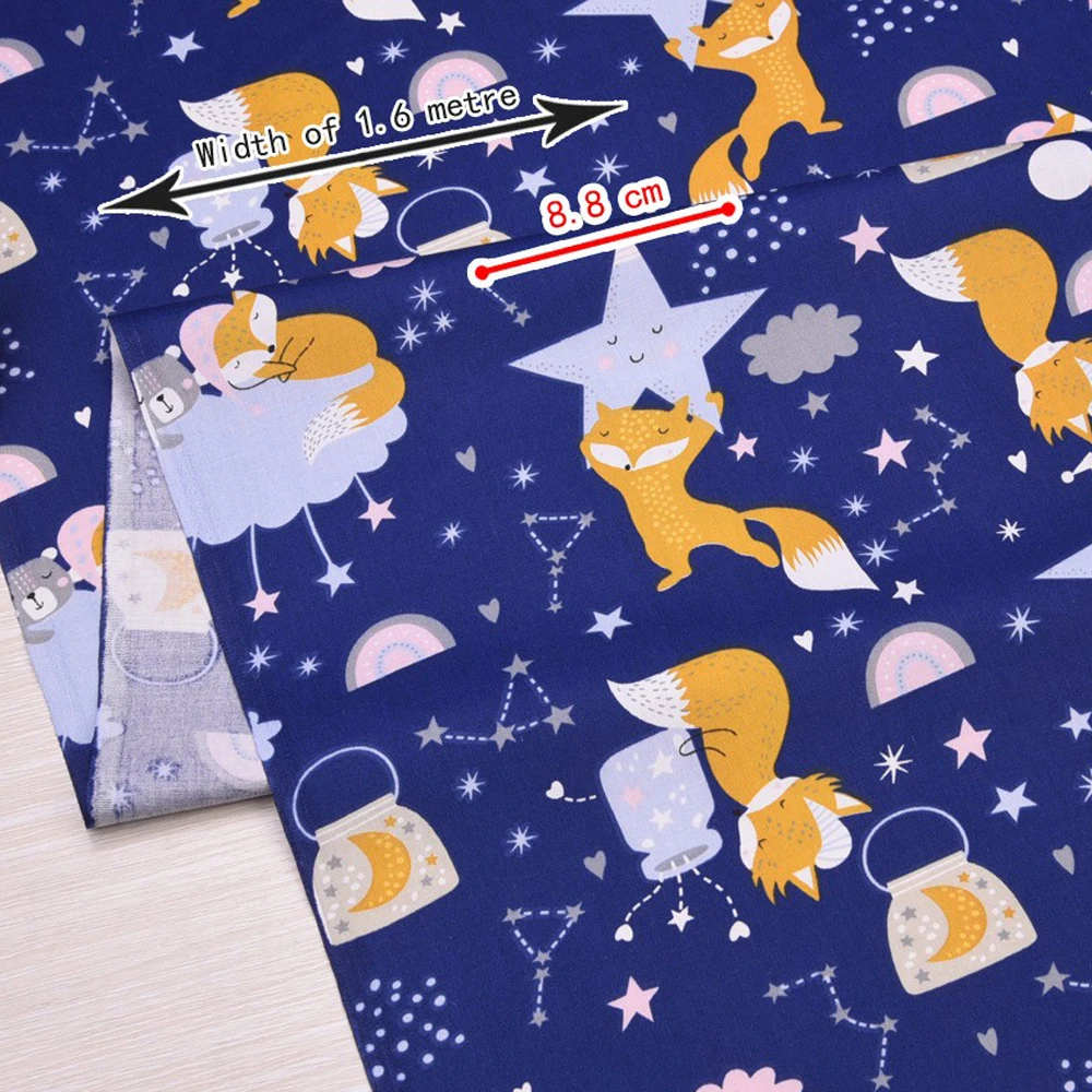 Teramila Cotton Fabric Fox Cartoon Design Tecido Tela Bedding DIY Patchwork Quilting Baby Cloth Sewing Home Textile Scrapbooking - 3
