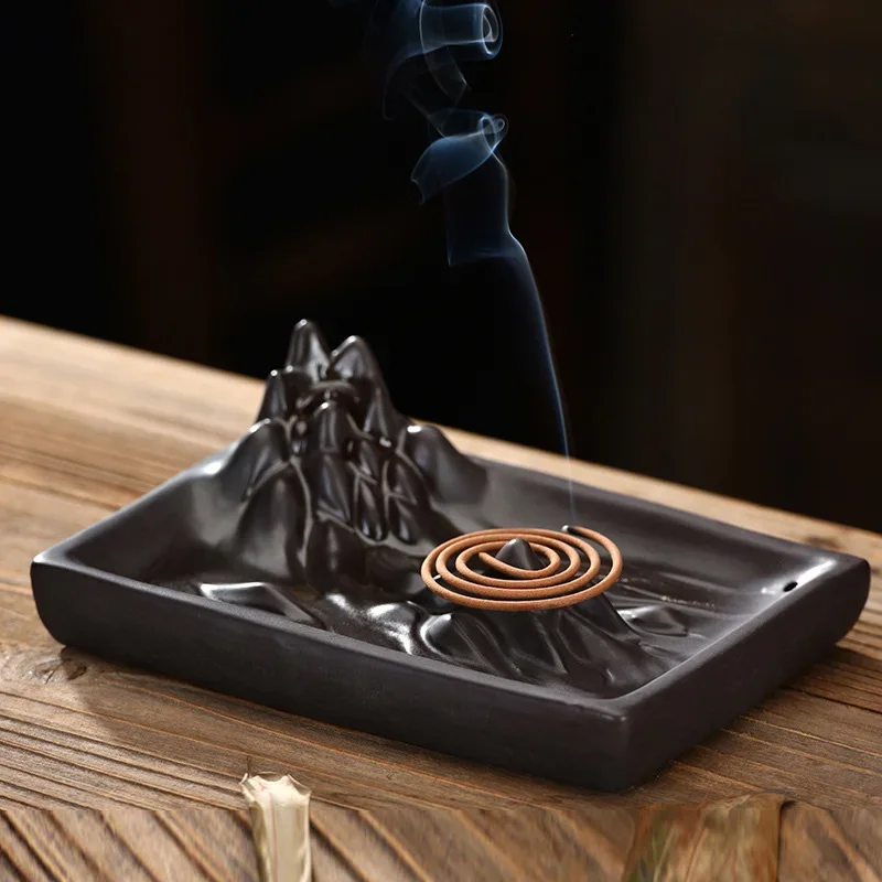 New Creative Decoration for Reverse Flow Incense Burner, Ceramic Ornaments, Zen Home Bedroom Office Decoration Line Incense, 1Pc