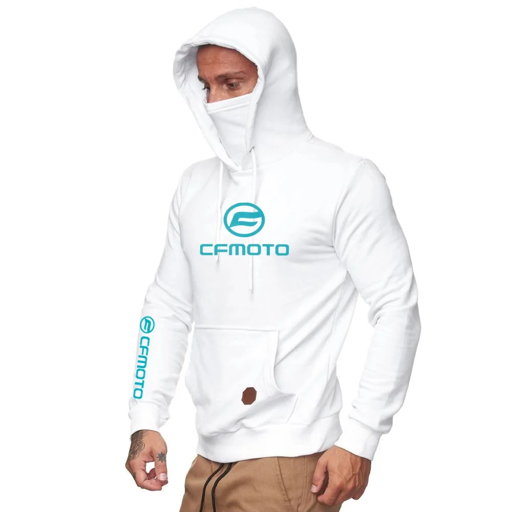 New Cfmoto Motorcycle Hoodies Mens Loose Hooded Jacket Long Sleeve Pullover Sweater Youth Face Mask Sweatshirt Chic Streetwear