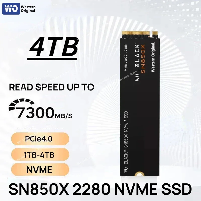 

2024 NEW 1TB 2TB 4TB PS5 SN850X SSD M.2 NVMe PCIe 4.0 Read Up to 7300MB/s 2280 SSD for Gaming Computer Laptop Mini PC Notebook
