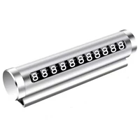 Car Temporary Parking Number Plate Black/Silver/ Aluminium Alloy Material Roller Adjustable Car Parking Plate Car Supplies 5