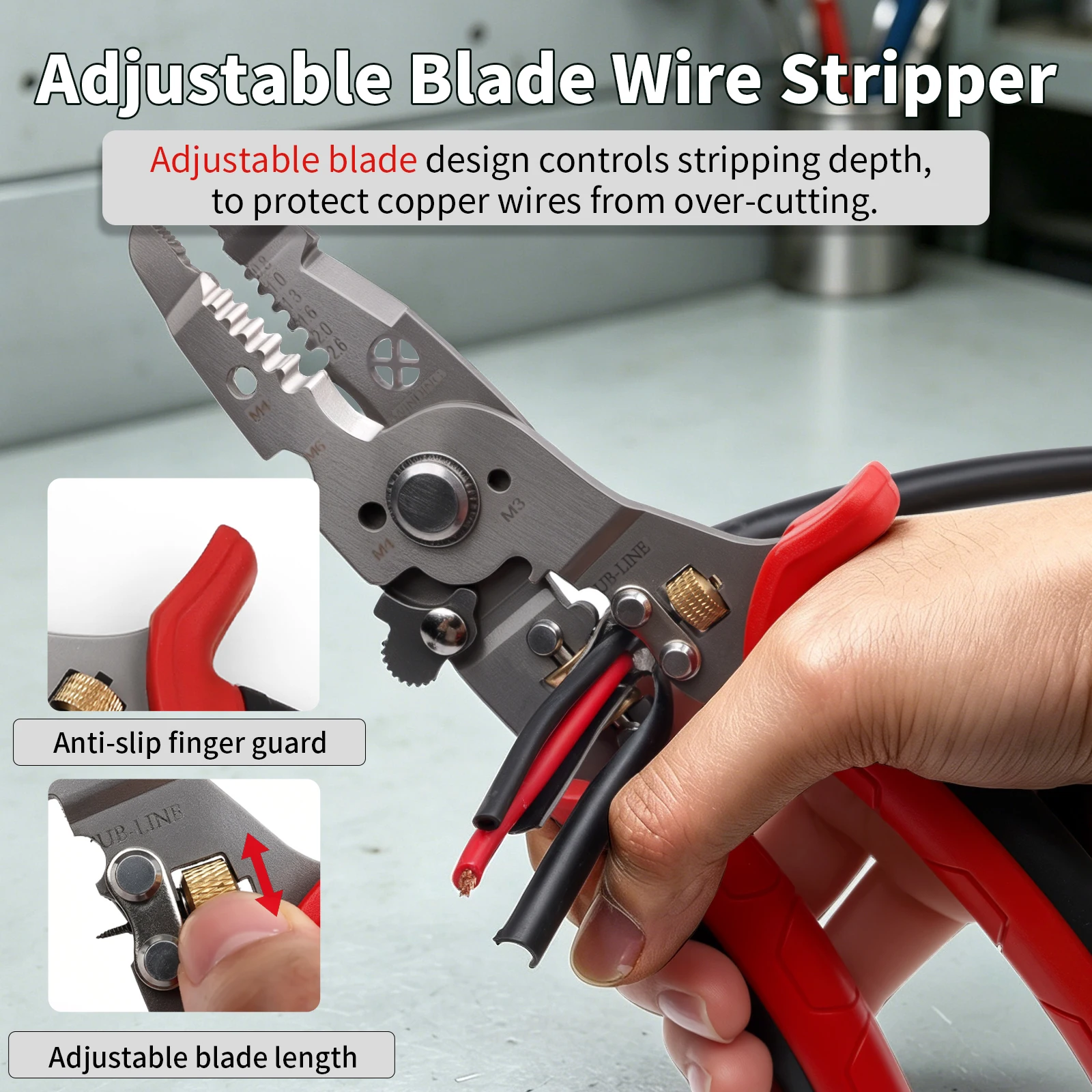 12-in-1 Multifunctional Electrician Wire Stripper with Live/Neutral Detection