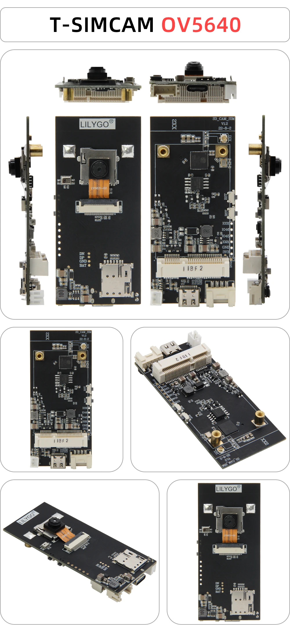LILYGO® T-SIMCAM CAM Development Board WiFi Bluetooth
