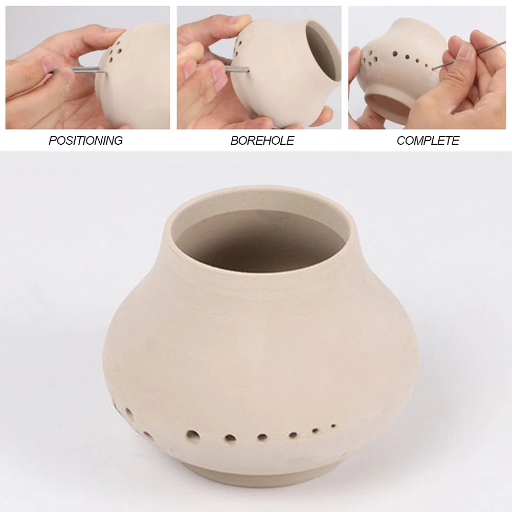 6pcs/set Stainless Steel Hole Puncher for Pottery Clay Holing Sculpture Carving Cutting Puching Tools Pot Vase Moldeling Tool pottery sculpting tools clay sculpting tools pottery tools clay craft tool